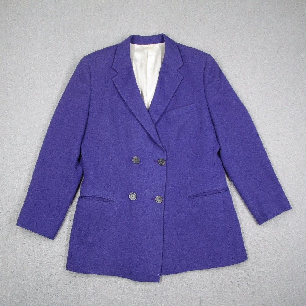 Loro Piana Purple 100% Worsted Camelhair Double Breasted Blazer Jacket Womens